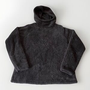 Eddie Bauer Hooded Fleece Pullover Women's Medium Dark Gray Super Soft